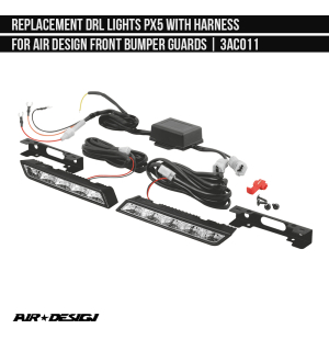 3AC011 Replacement DRL lights PX5 with harness for Air Design Front Bumper Guards